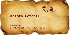 Krisko Marcell névjegykártya